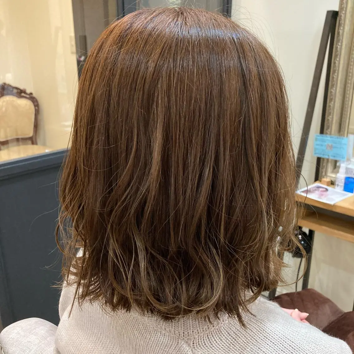 ミディアム カラー カット ヘアカラー トリートメント 💎髪質改善💎 西森千夏のヘアスタイル
