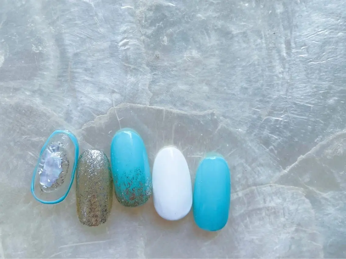 ネイル シンプルネイル 夏ネイル ハンドネイル kiki nail &brow二子玉川のネイルデザイン