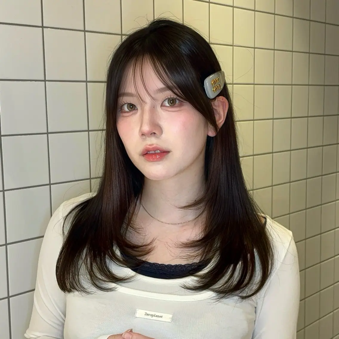 ロング カラー ヘアアレンジ 透明感カラー 韓国風ヘア レイヤーカット ワンホンヘア カット ヘアカラー トリートメント 韓国ヘア/ レイヤー/Rumiのヘアスタイル