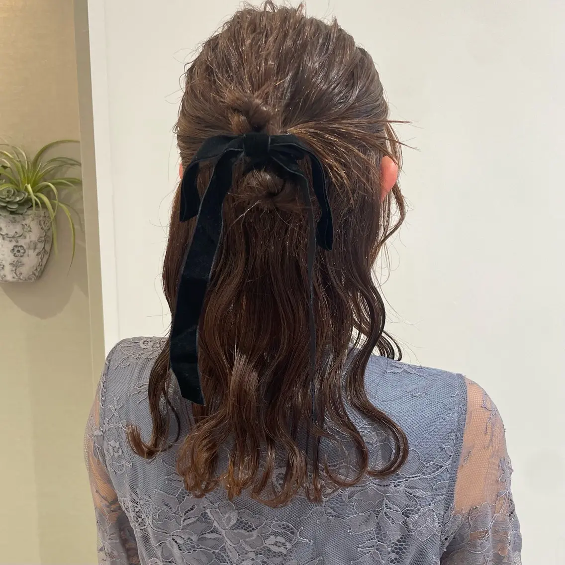 ヘアアレンジ ハーフアップ ヘアセット 🎟艶髪/暖色カラー /レイヤー🎀くるみのヘアスタイル