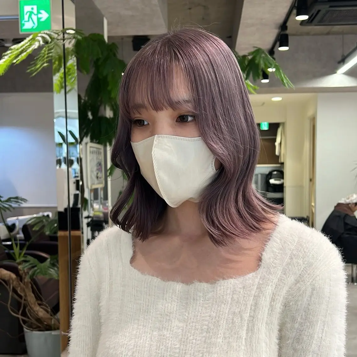 ミディアム カラー グレージュ ラベンダーカラー ラベンダーグレージュ ラベンダーグレー ヘアカラー 透明感カラー/レイヤ ー/ MARIEのヘアスタイル