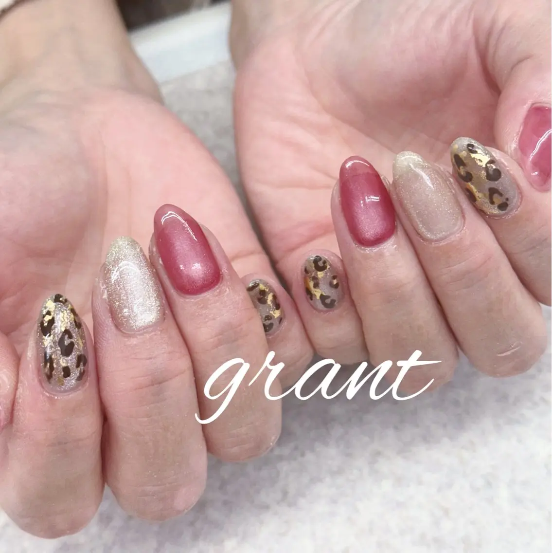 ネイル アニマル柄 冬ネイル ハンドネイル nailsalon grantのネイルデザイン