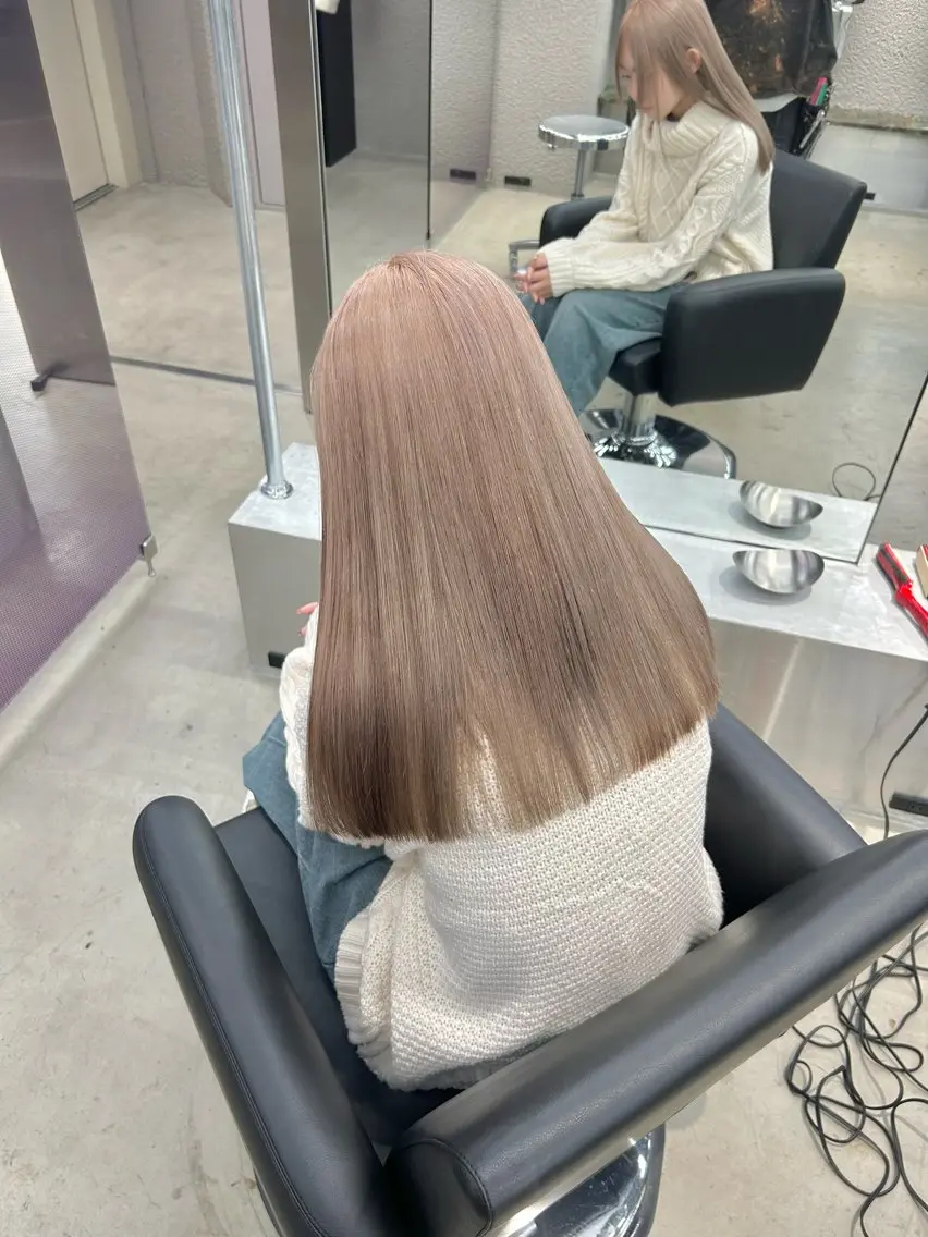 ロング カラー ブリーチ ブラウンカラー カット トリートメント ✅ケアブリーチ✅ トヨオカ ノブヒデのヘアスタイル