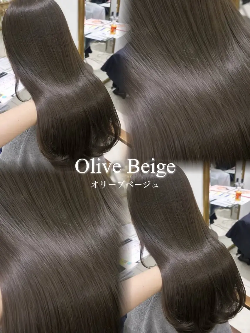 ロング カラー ベージュカラー オリーブベージュ ヘアカラー トリートメント 髪質改善艶カラー🩶 Nanako ⟡.·のヘアスタイル