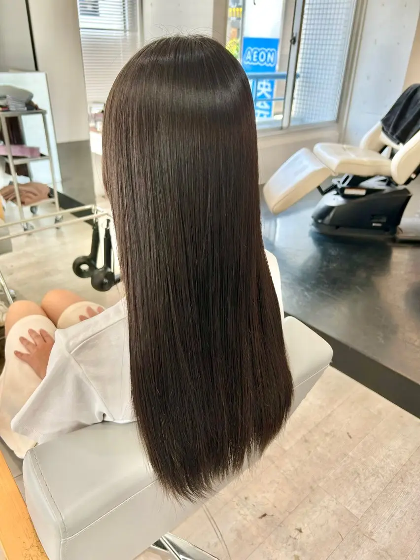 ロング カット 縮毛矯正 トリートメント 梶田 伸篤のヘアスタイル