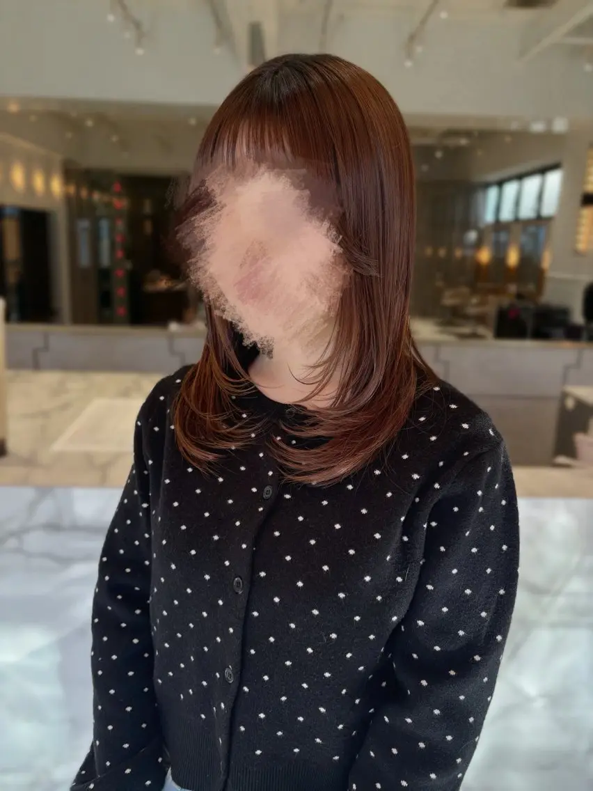 セミロング レイヤーカット カット ヘアカラー rurina ꪔ̤̮のヘアスタイル