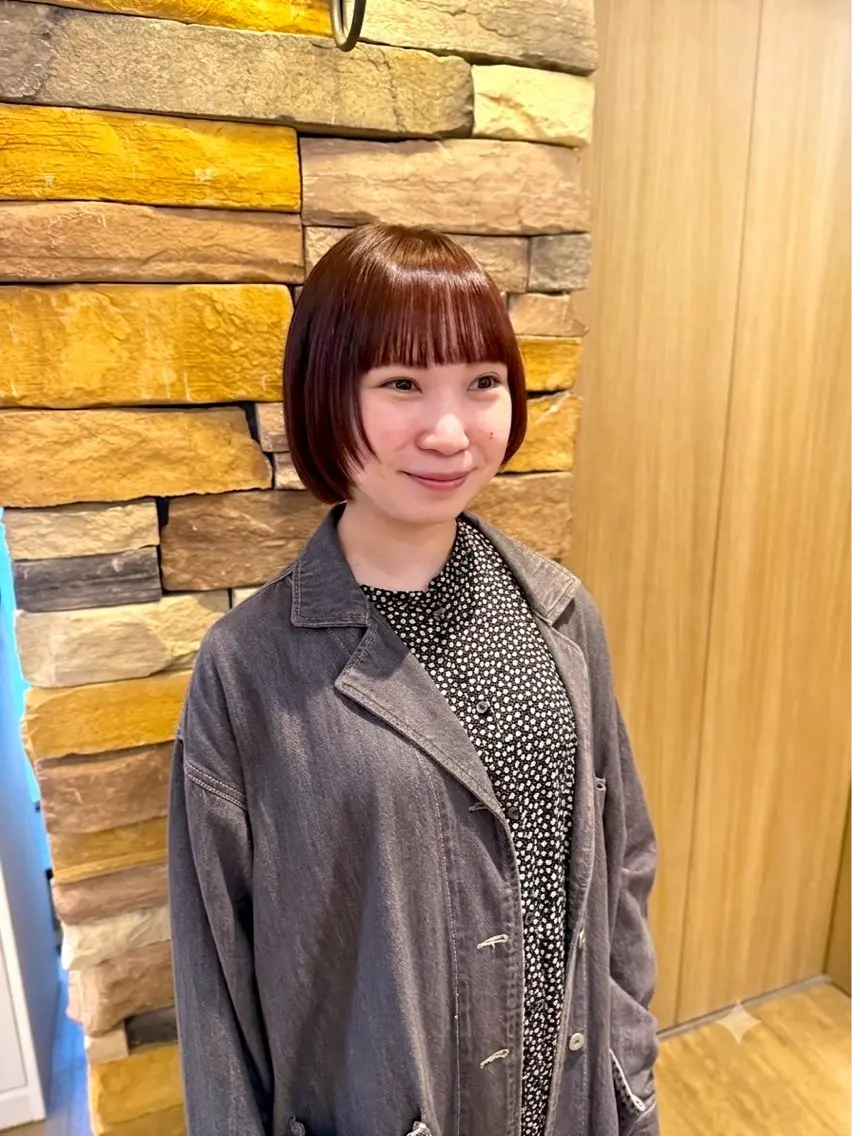 ショート カラー レッドカラー カット ヘアカラー 【🉐学割】応援📣 ミニモ限定🤩千 田のヘアスタイル