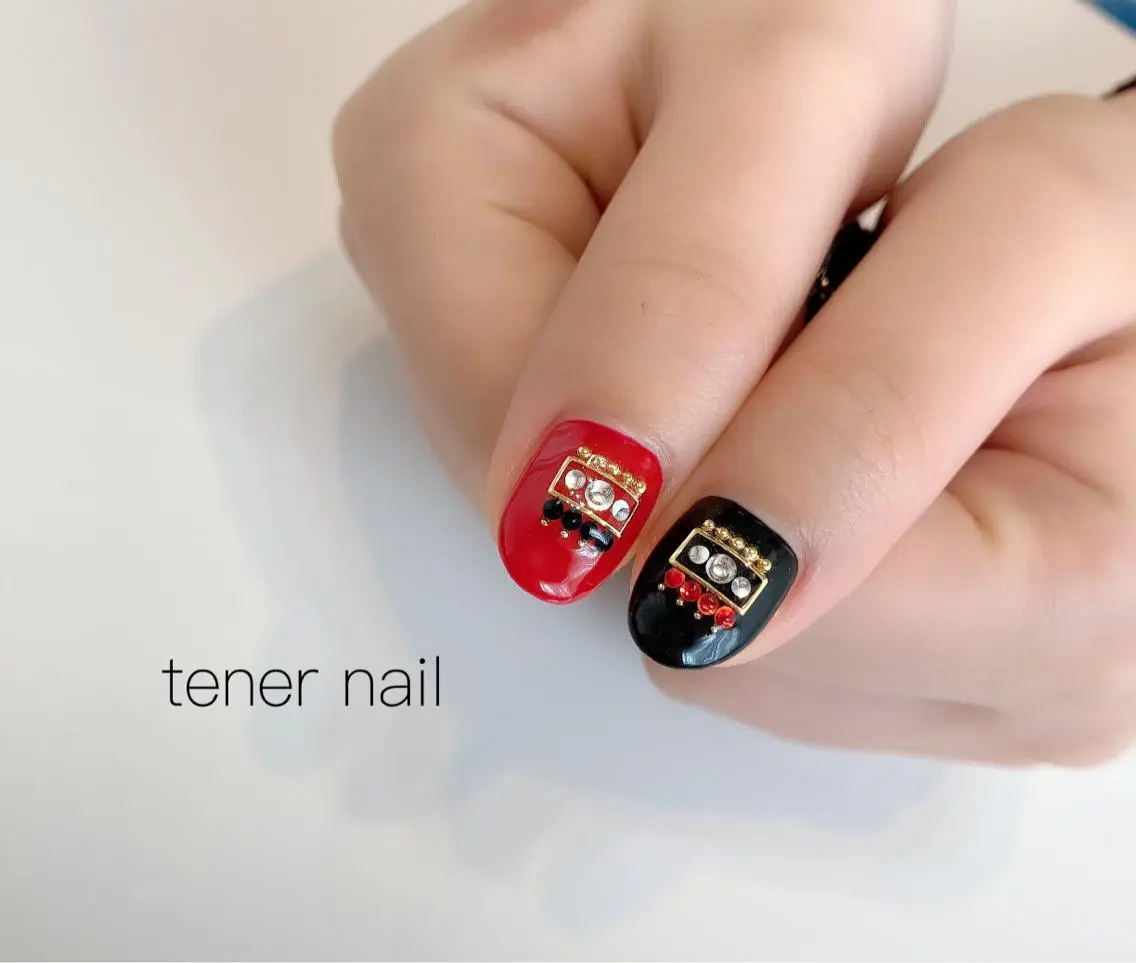 ネイル 赤色 春ネイル テネルネイル tener nailのネイルデザイン