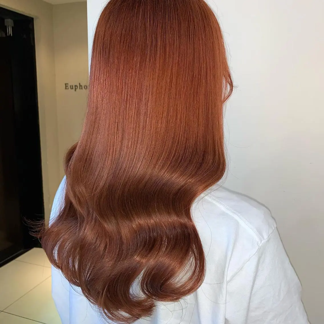 ロング カラー オレンジ トリートメント 新宿♥ハッシュカット 暖色カラー♥Unaのヘアスタイル