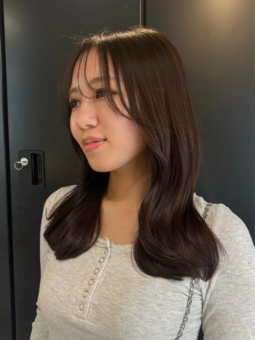 セミロング カラー くびれヘア レイヤーカット カット ヘアカラー トリートメント レイヤー/メンズ/ kaedeのヘアスタイル