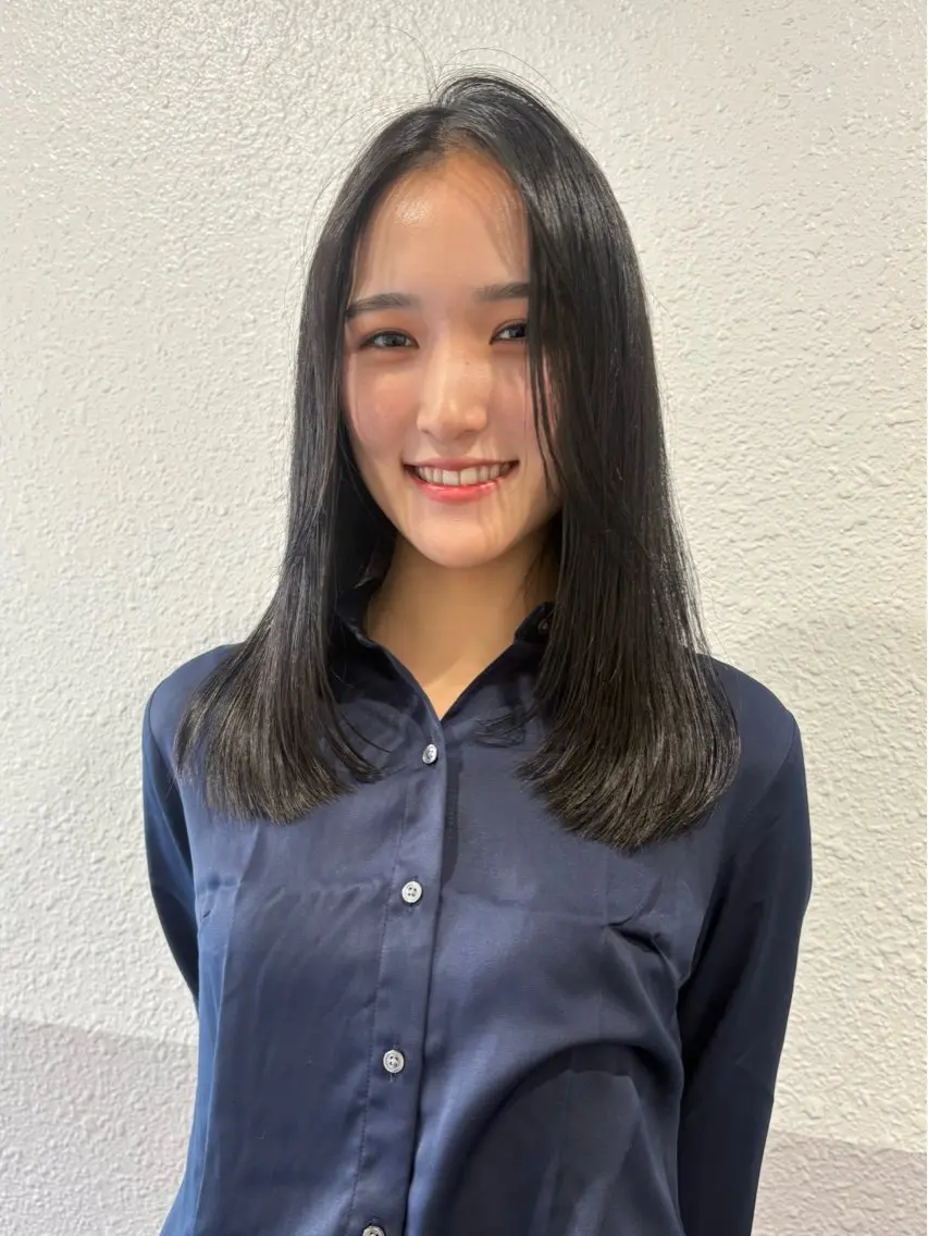 セミロング 顔周りカット 髪質改善 トリートメント カット トリートメント レイヤー/艶カラー/ KIHO🥥︎のヘアスタイル