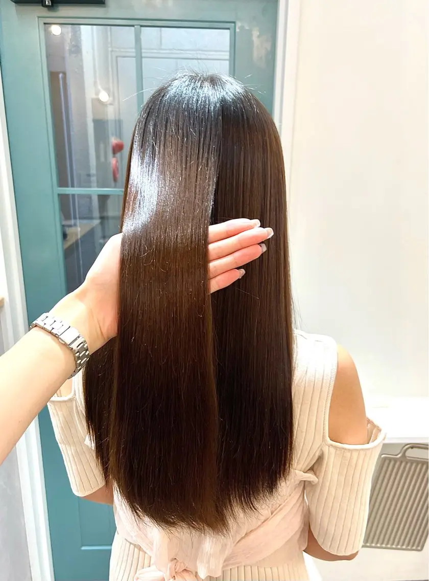 ロング 縮毛矯正 【혁명】さら/사라: Korean🍀のヘアスタイル