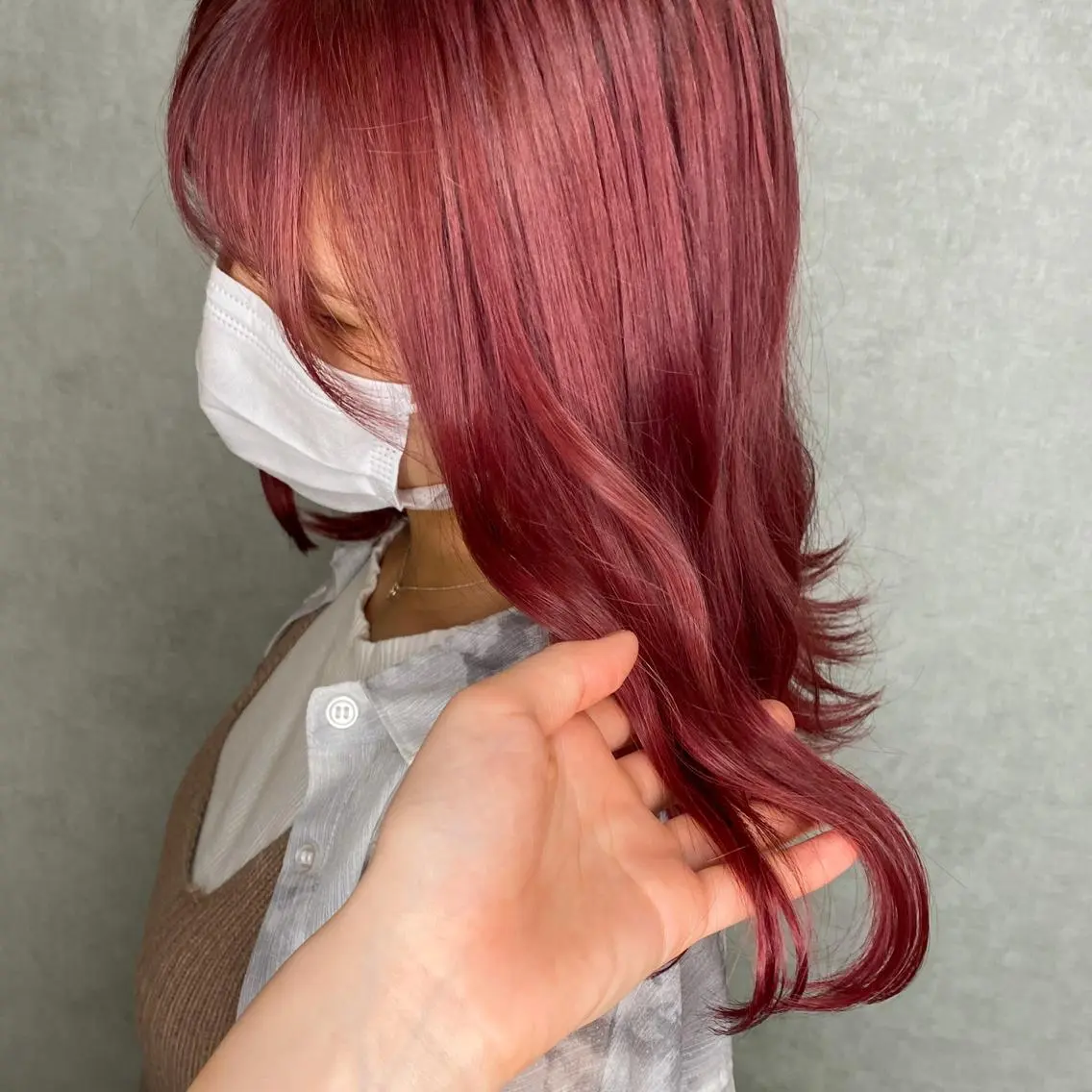 ミディアム カラー ピンクカラー ヘアカラー トリートメント 🌱ブリーチ・透明感 カラー/mapi🦭のヘアスタイル