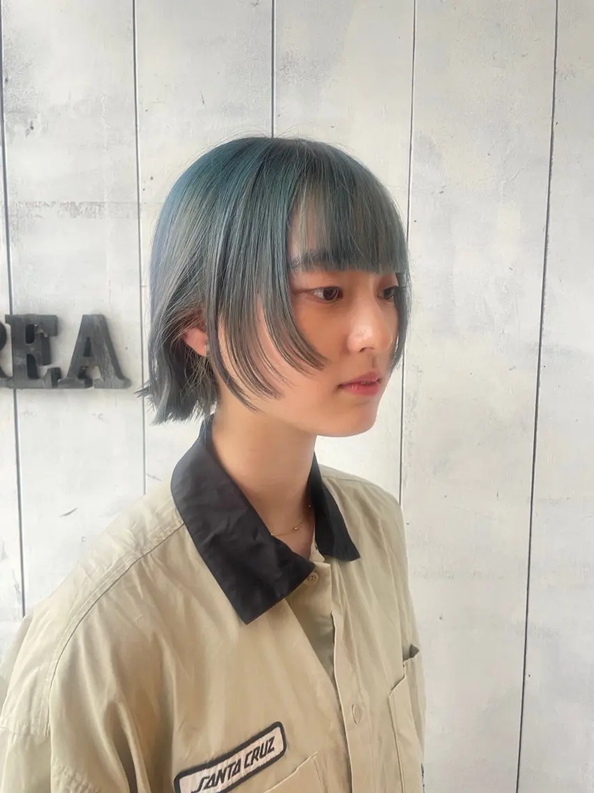 ショート ボブ レイヤーカット 顔周りレイヤー☆ スパ☆石上遥楓のヘアスタイル