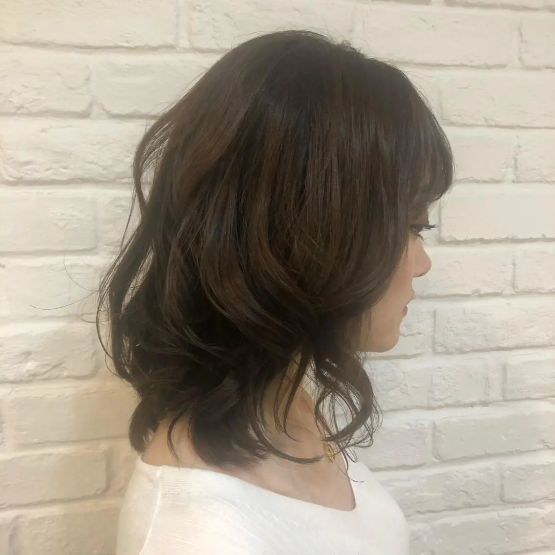 セミロング カラー 森本　舞✴︎ 似合わせパーマのヘアスタイル