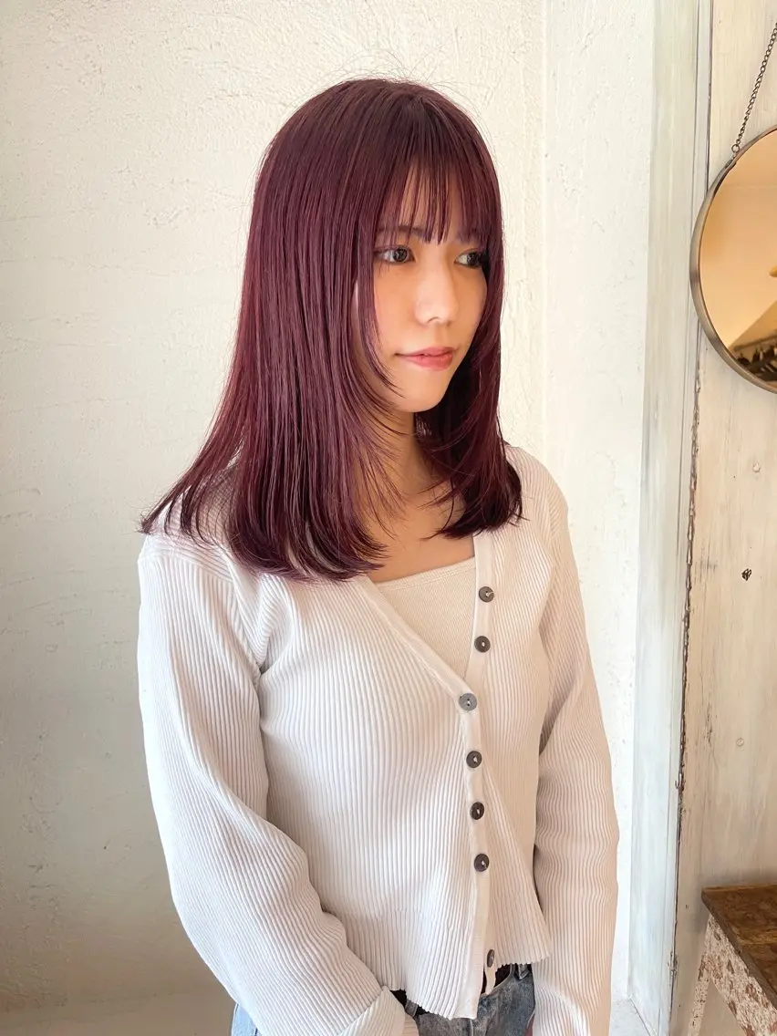 ミディアム カラー 🙃 透明感カラー/ボブのヘアスタイル