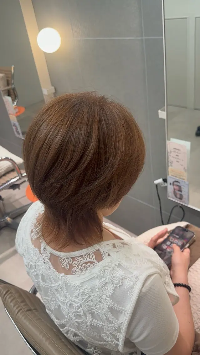 ショート カラー ブラウンカラー オレンジ ヘアカラー ヘッドスパ 艶カラー🌟 佐渡山 隼多のヘアスタイル