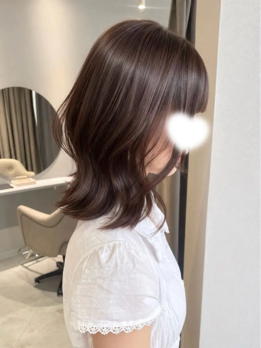 セミロング くびれヘア くびれレイヤー レイヤーカット 似合わせカット/ 顔周りカット/まりなのヘアスタイル