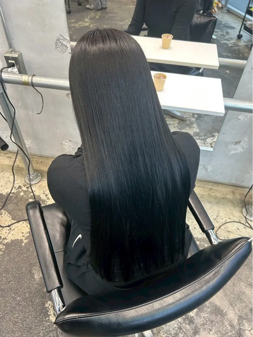 ロング カラー ヘアアレンジ 黒髪 トリートメント ヘアカラー 💟艶髪ワンカラー 💟/ミオのヘアスタイル