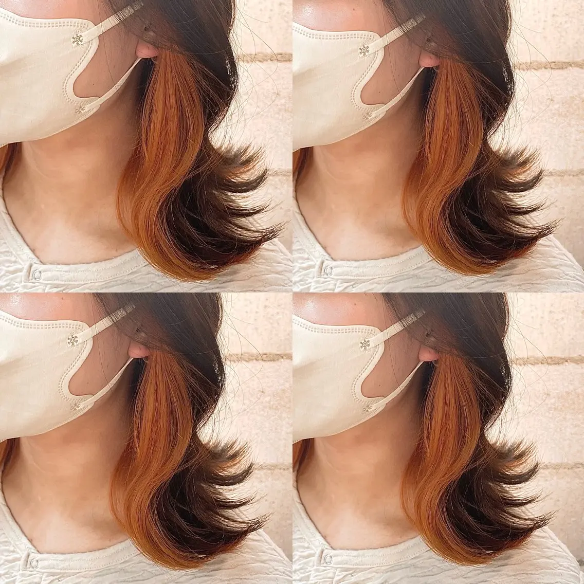 ミディアム カラー インナーカラー Lowha_ageo 💐Fuzukiのヘアスタイル