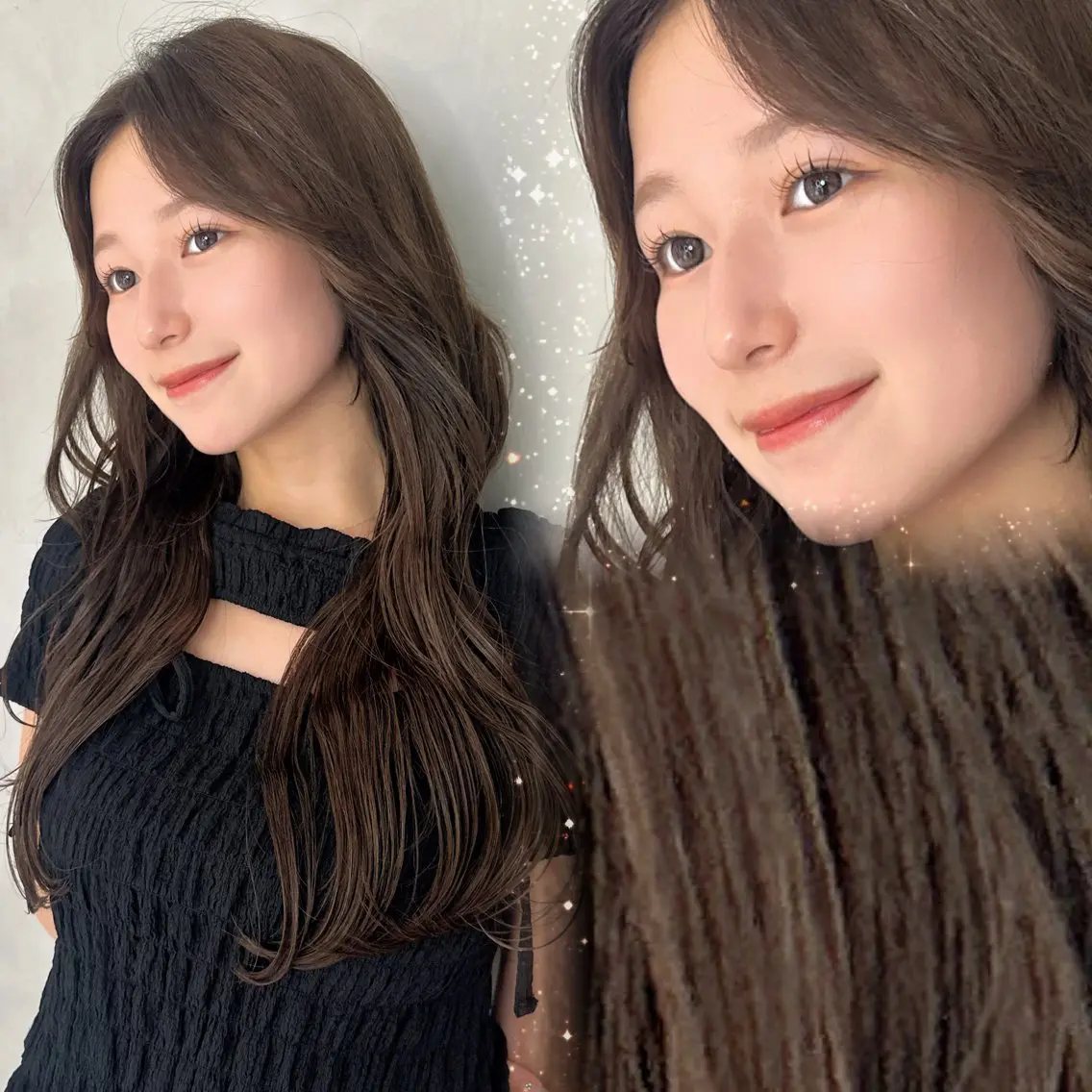 【🫧5月限定🫧】低ダメージ新色カラー+似合わせカット+髪質改善スチーム艶トリートメント✨❤の写真
