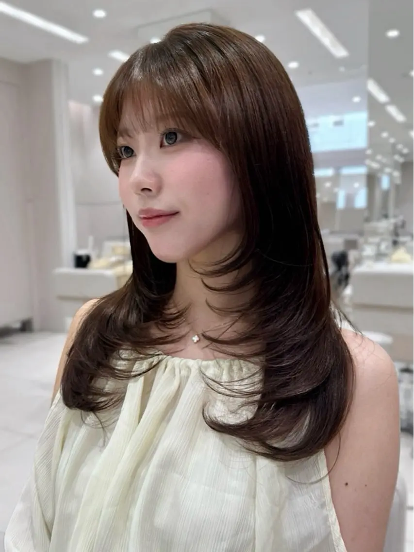セミロング カラー カット ヘアカラー トリートメント 銀座/レイヤー 顔周りカット溝手優太のヘアスタイル