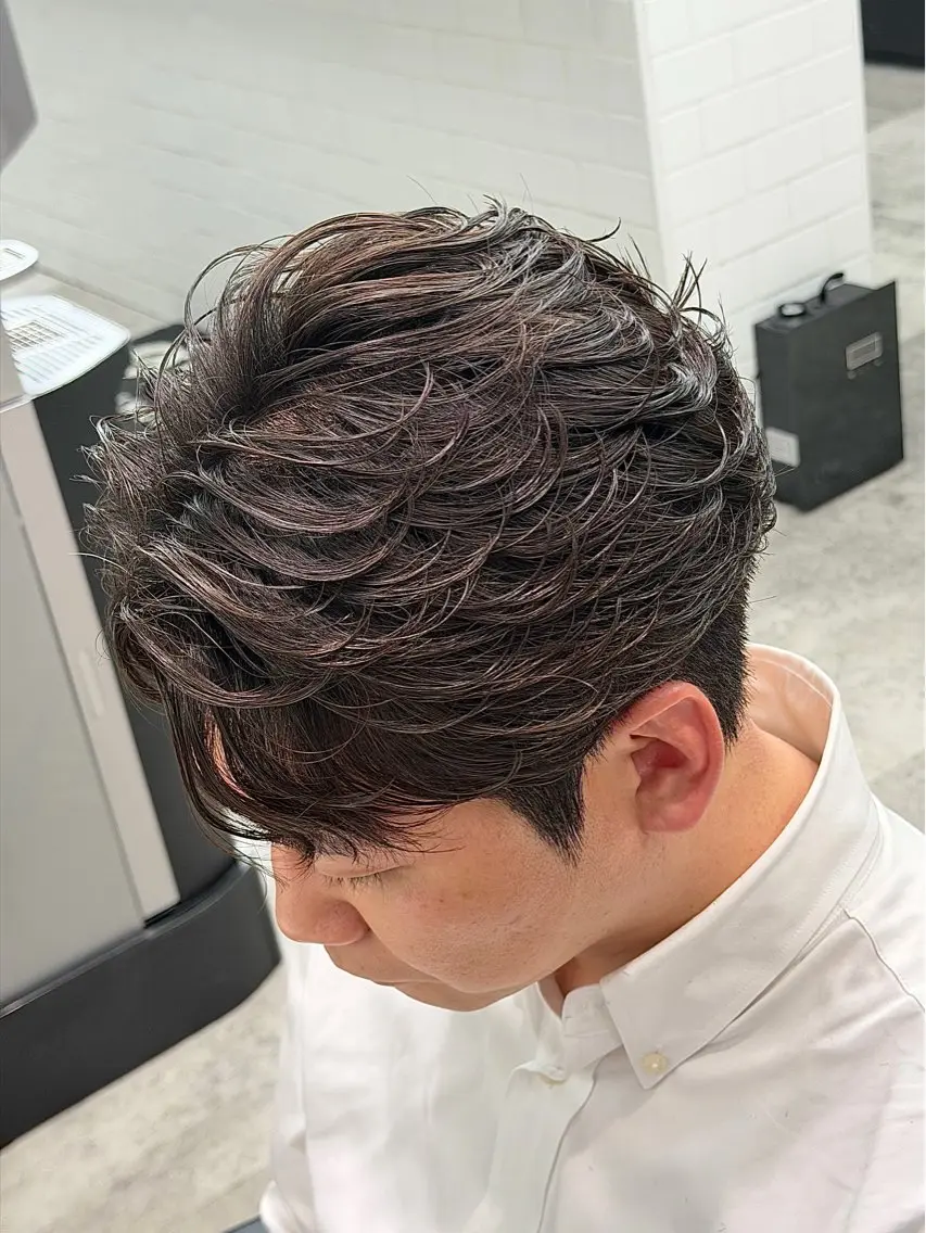パーマ メンズ フェザーパーマ メンズパーマ 【OVARL】武田 まなみのヘアスタイル