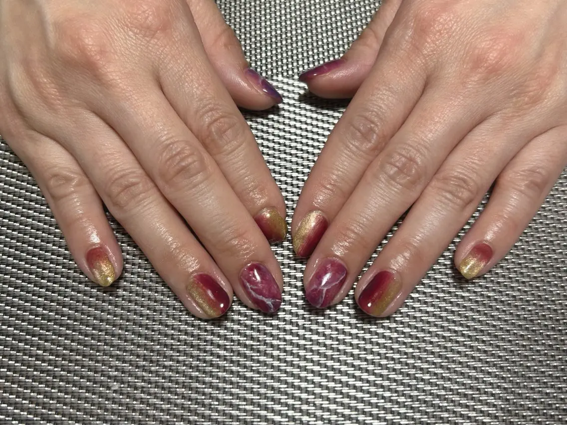 ネイル 大理石ネイル(マーブル) ハンドネイル i nailのネイルデザイン
