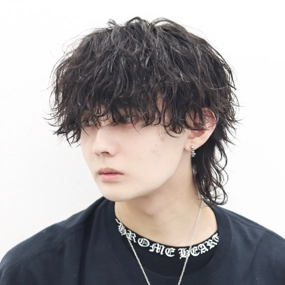 ショート カラー パーマ メンズ マッシュウルフ マッシュ メンズウルフカット ウルフカット カット パーマ 🔥メンズ極🔥韓国 シャドウ/波巻き柿崎のヘアスタイル