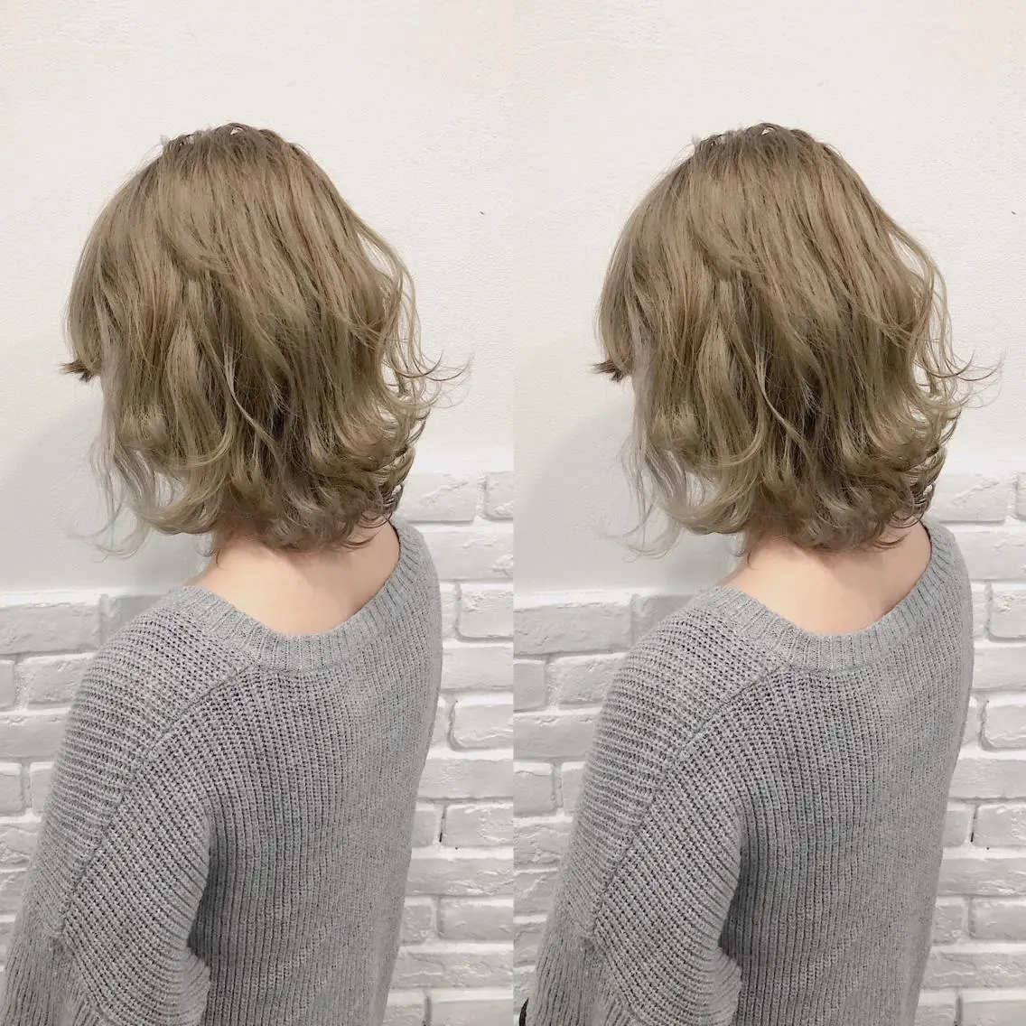 ミディアム カラー ヘアアレンジ メンズ ベージュカラー ミルクティーベージュ カット ヘアカラー トリートメント 💟Chloe原宿店 🩶ハイトーンのヘアスタイル