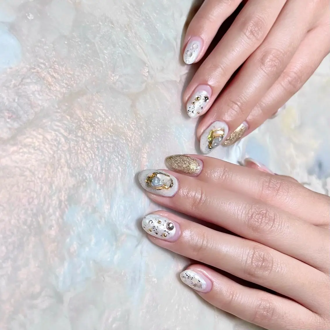 ネイル マグネットネイル ニュアンスネイル ショートネイル gemickle nailのネイルデザイン