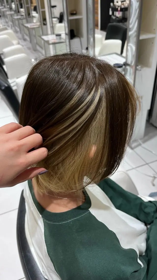ミディアム カラー ベージュカラー ブラウンカラー デザインカラー ヘアカラー パーマ/パーマモデル /長久手/フウカのヘアスタイル