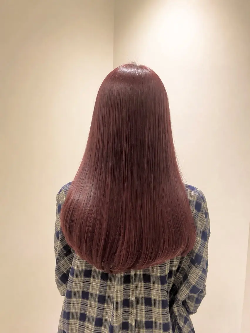 ロング カラー ブラウンカラー ヘアカラー トリートメント ヒナ/酸性ストレート /レイヤーカットのヘアスタイル
