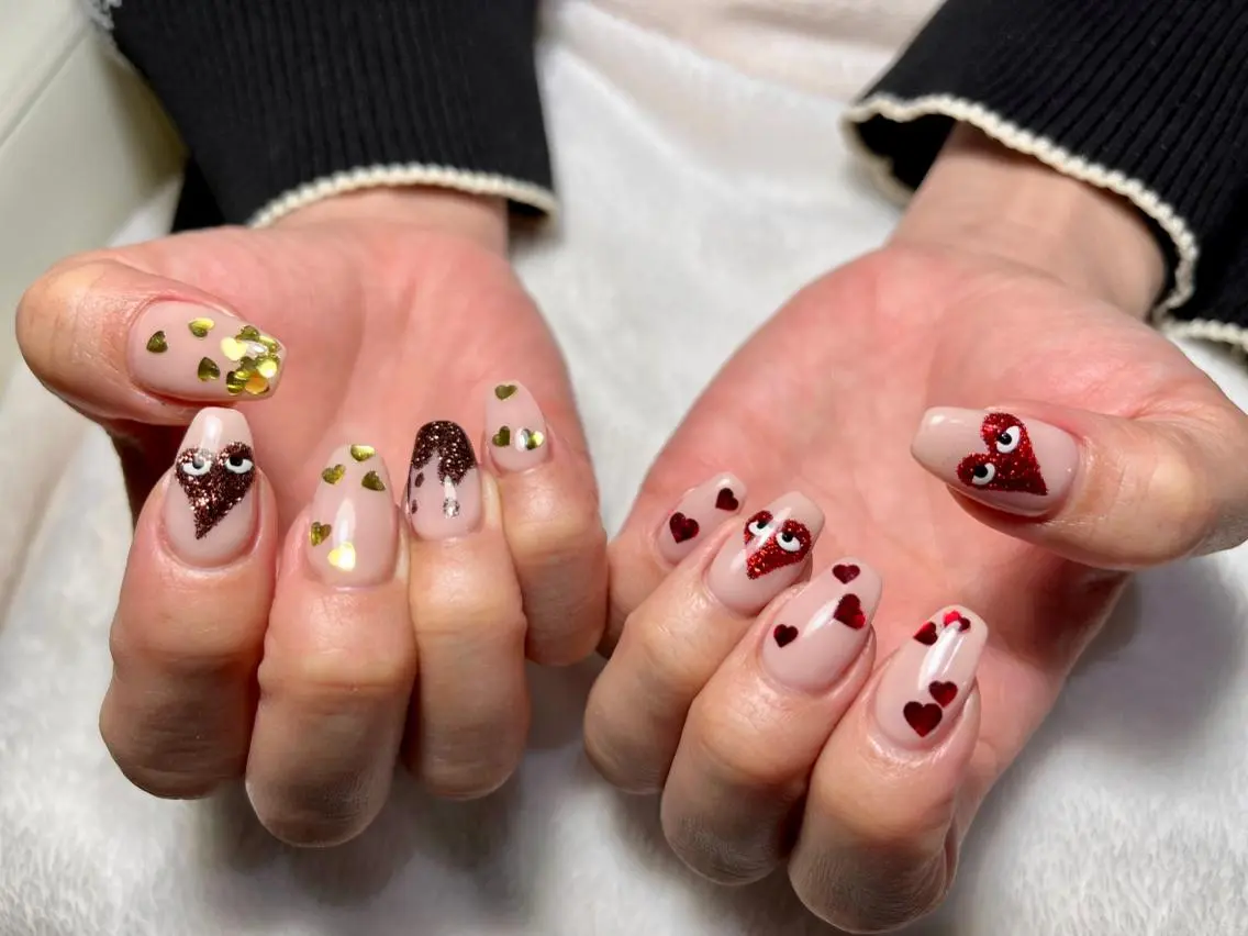 ネイル バレンタイン aime 中崎町のネイルデザイン