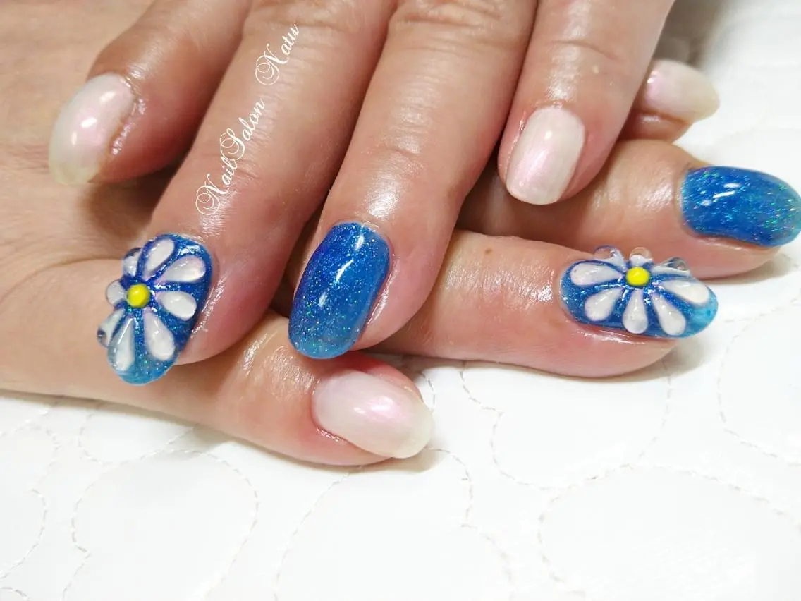 ネイル フラワーネイル ぷっくりネイル nailsalon Natuのネイルデザイン
