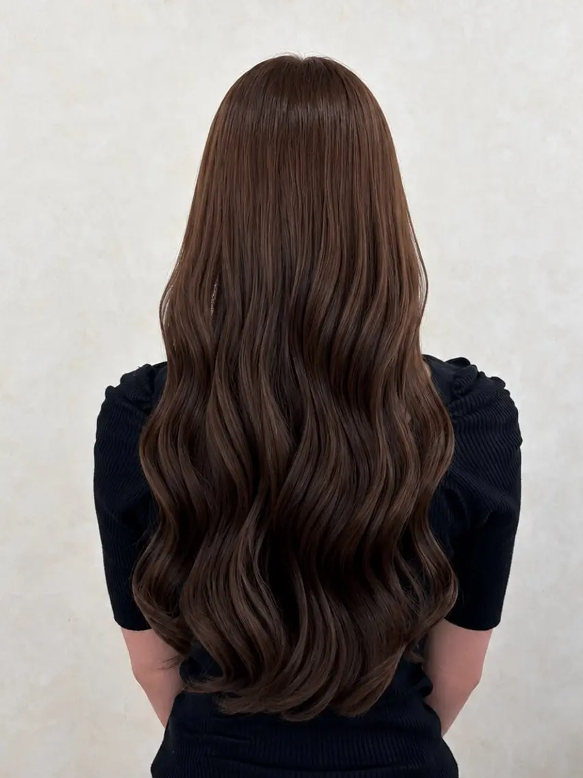 ロング カラー ブリーチ ブラウンカラー ダブルカラー ブリーチなしカラー ヘアカラー トリートメント 倉澤 愛理のヘアスタイル