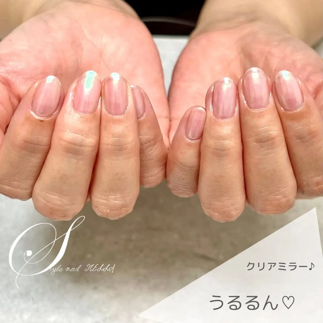 ネイル クリアネイル ミラーネイル ハンドネイル ステラ marikominoのネイルデザイン