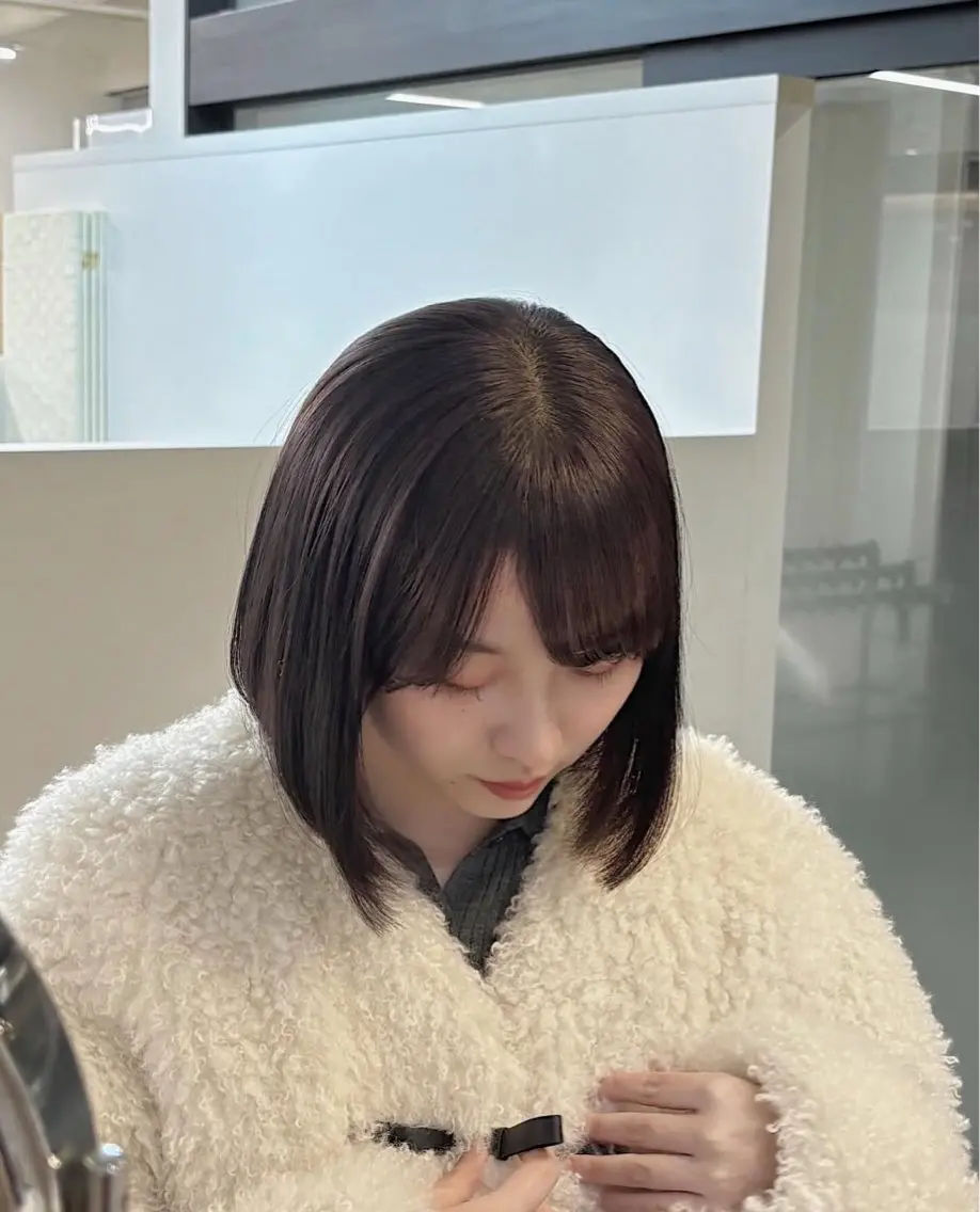 ミディアム カラー ラベンダーカラー ヘアカラー トリートメント 家村 瑠依のヘアスタイル