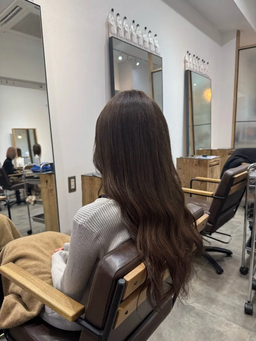 ロング カラー ブラウンカラー カット ヘアカラー けー すけのヘアスタイル
