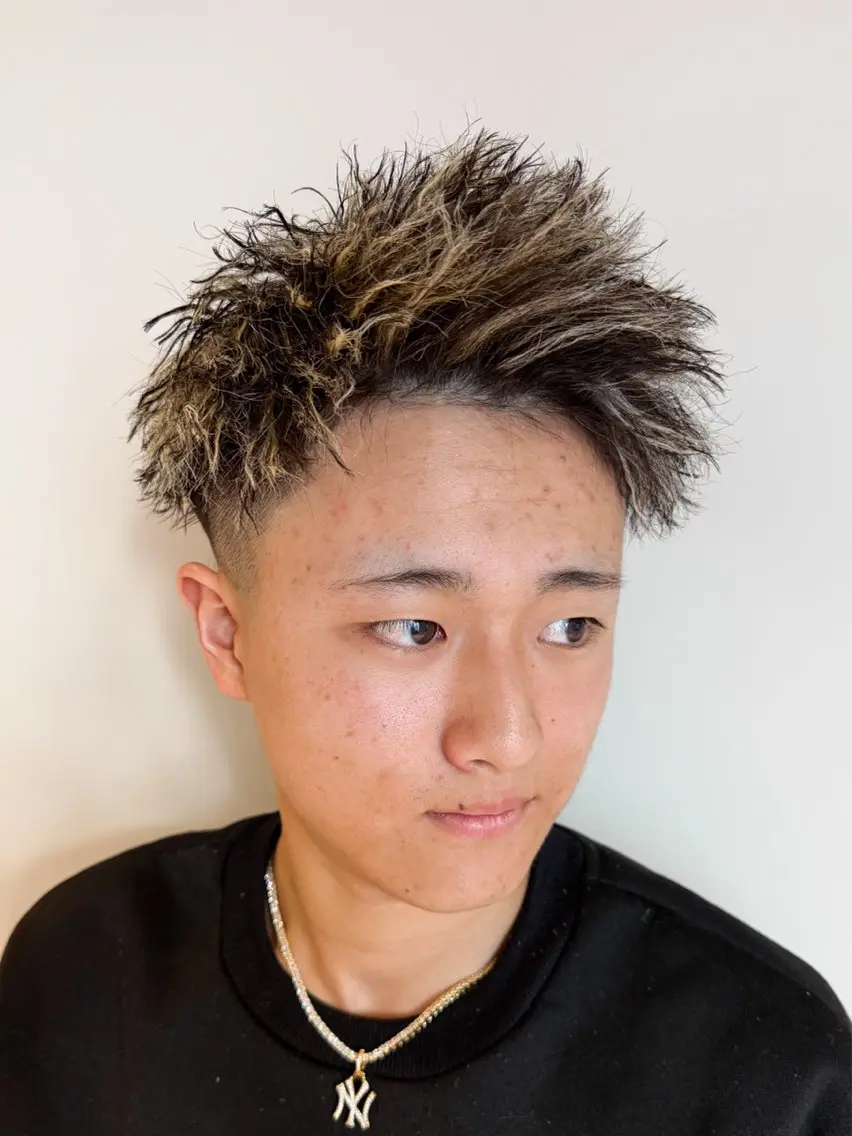ショート カラー パーマ メンズ カット ヘアカラー パーマ メンズパーマ メンズ特化ryoのヘアスタイル