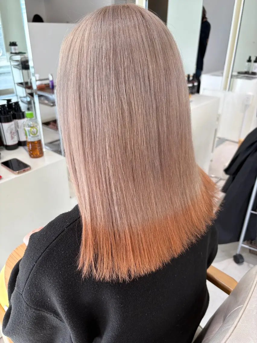ミディアム ヘアカラー 木村 友泉のヘアスタイル