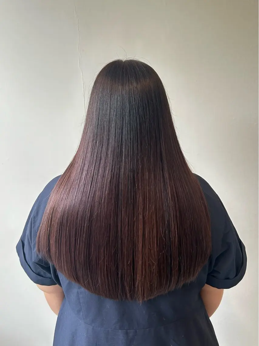ロング カラー 黒髪 ブルーカラー ブルーブラック カット ヘアカラー Riko モデル 募集中のヘアスタイル