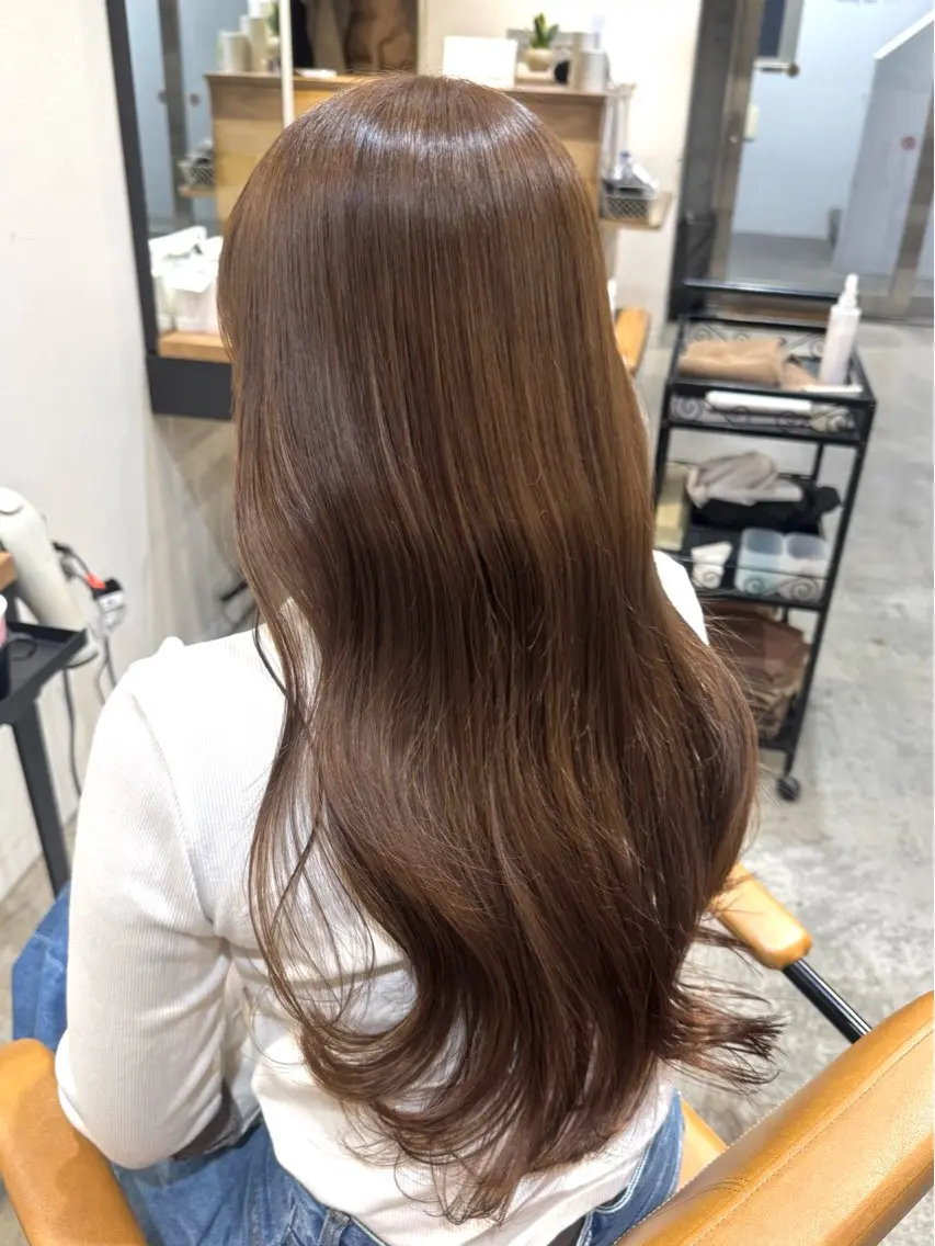 ロング カラー ヘアアレンジ カット ヘアカラー トリートメント ヘッドスパ 顔まわり/艶カラー/ 🤎himari🤎のヘアスタイル