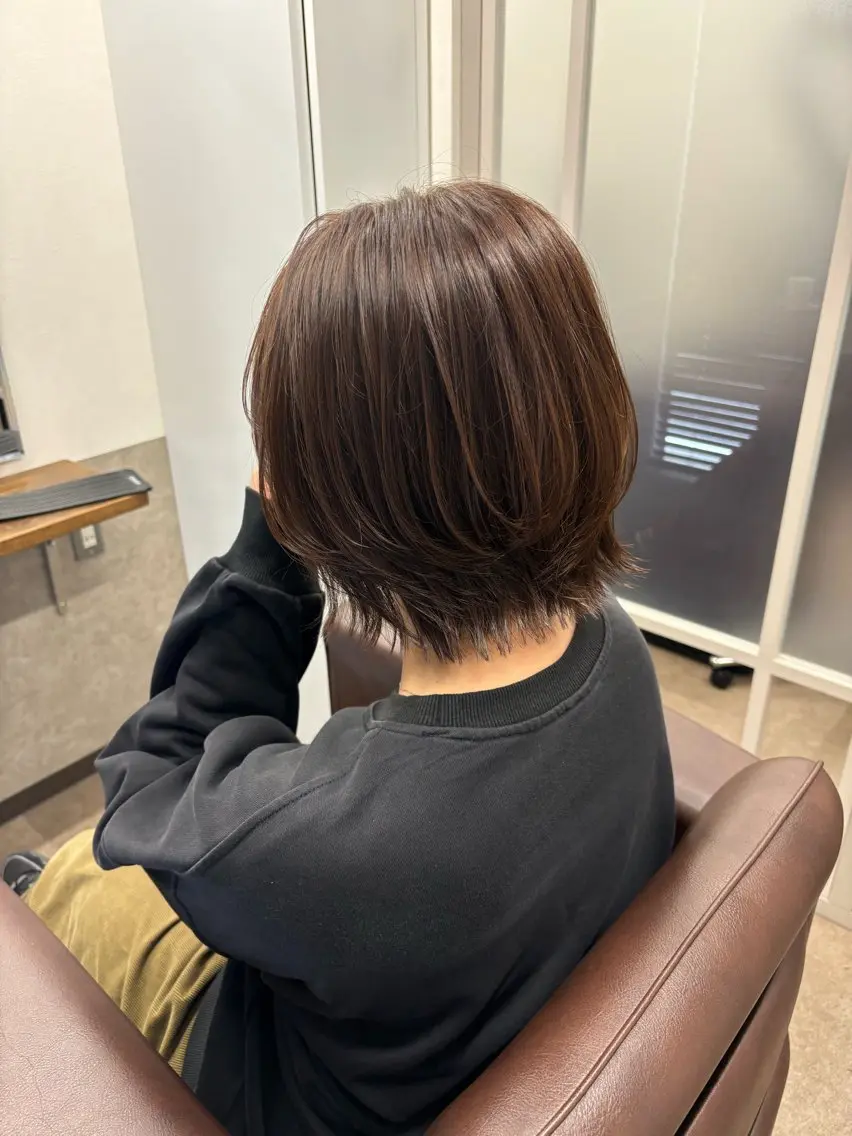 ショート ボブレイヤー ボブ レイヤーカット カット ヘアカラー 渡部 喜子のヘアスタイル