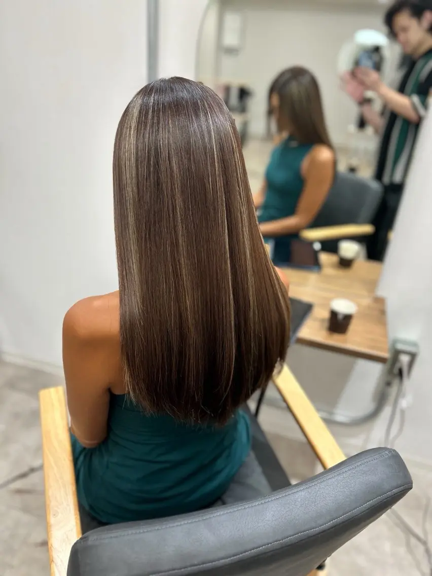 ロング カラー カット ヘアカラー トリートメント 白髪ぼかし特化美容師 古賀雄歩のヘアスタイル