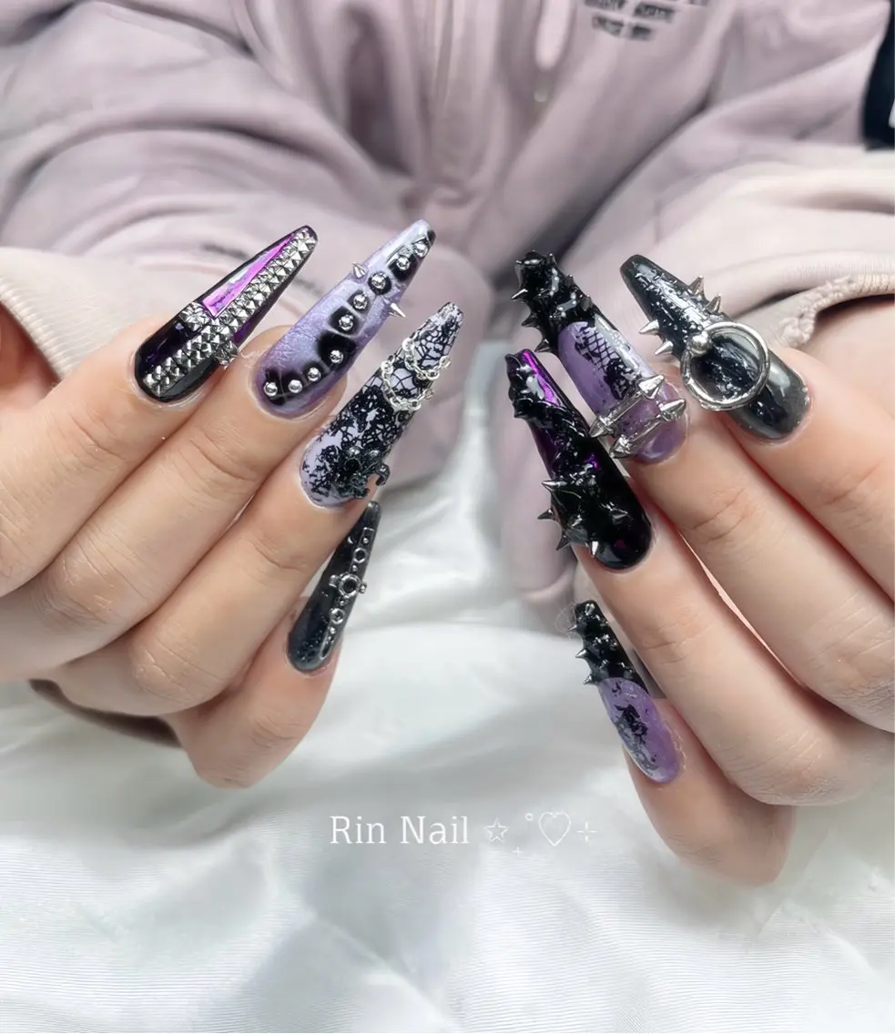 ネイル アートネイル チークネイル ジェルネイル ロングネイル マグネットネイル ハンドネイル Rin Nail 新大久保店のネイルデザイン