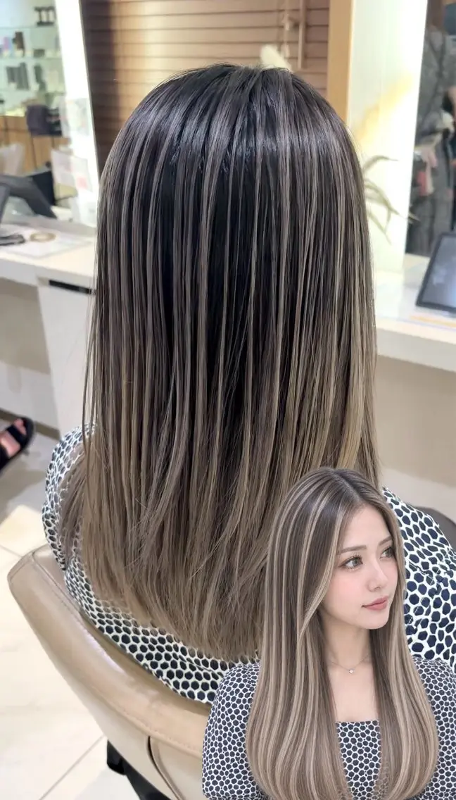 セミロング カラー バレイヤージュ 髪質改善 レイヤーカット ヘアカラー トリートメント 大宮/バレイヤージュ 髪質改善/澤田隆誠のヘアスタイル