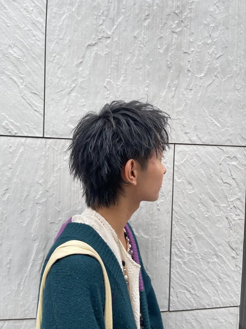 メンズ メンズウルフカット ウルフカット メンズパーマ専門 /縦落ち/渋谷駅近のヘアスタイル