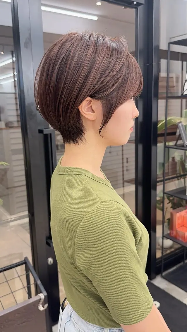 ショート くびれヘア ショートヘア 小顔カット カット トリートメント くびれショート/ ショートカット/れいのヘアスタイル