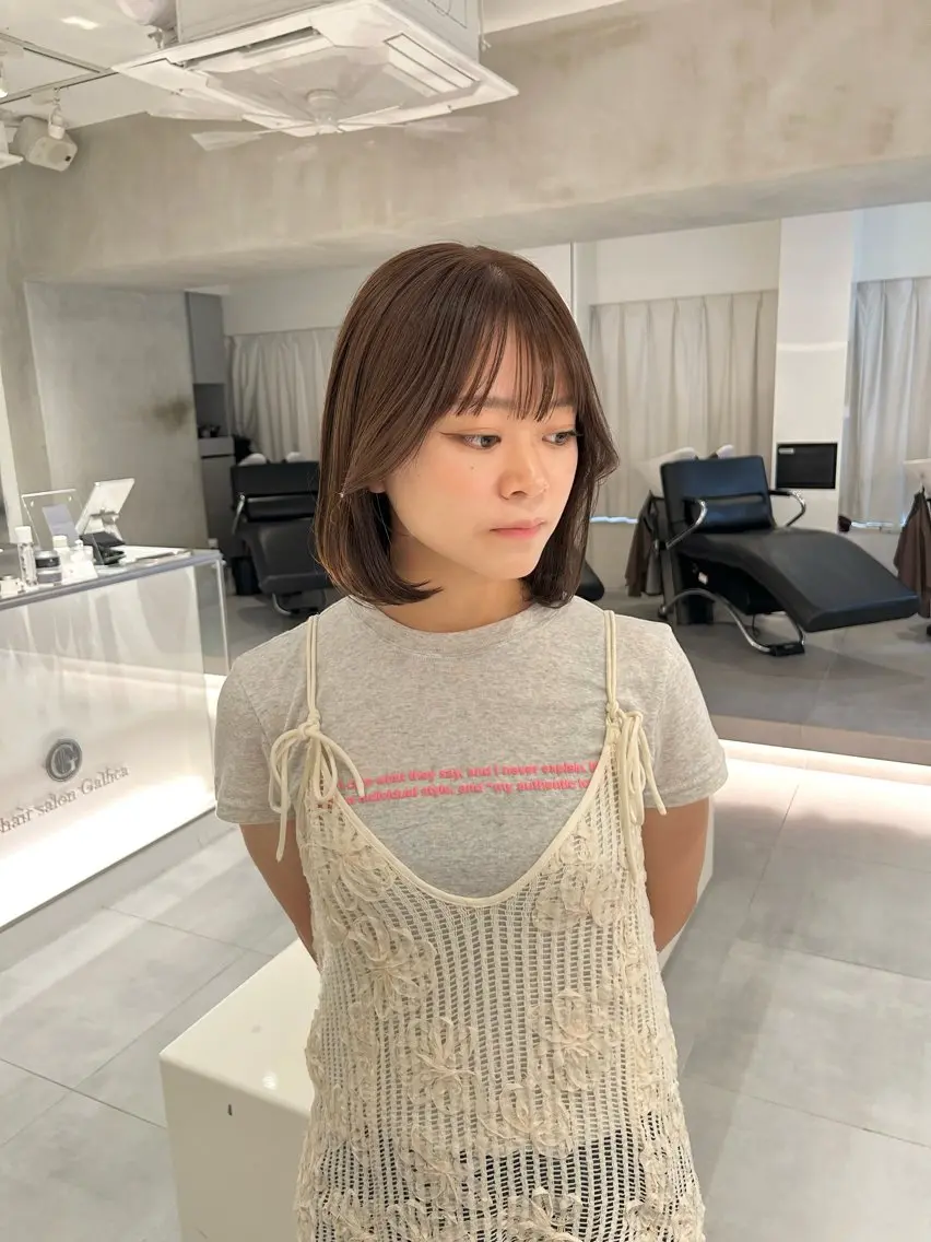 ミディアム カラー カット ヘアカラー トリートメント 🧚つやさらhair 🧚manakaのヘアスタイル